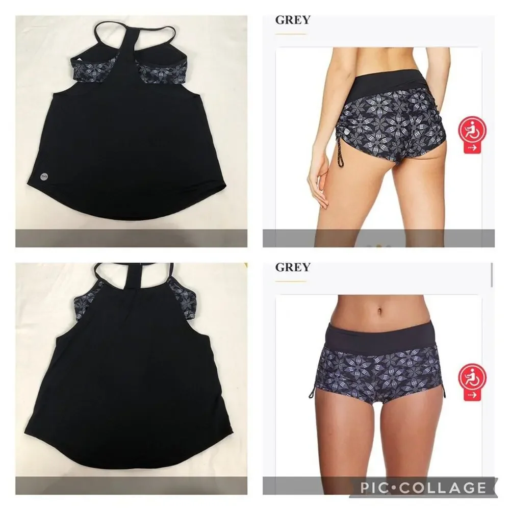 TYR EDESSA DELLA SWIM BOYSHORT & TANKINI size medium 8